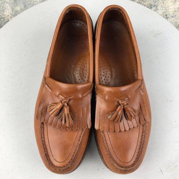 SAS Men\'s Size 8N Brown Leather Genuine Handsewn Kiltie Tassel Slip On Loafers main image 11